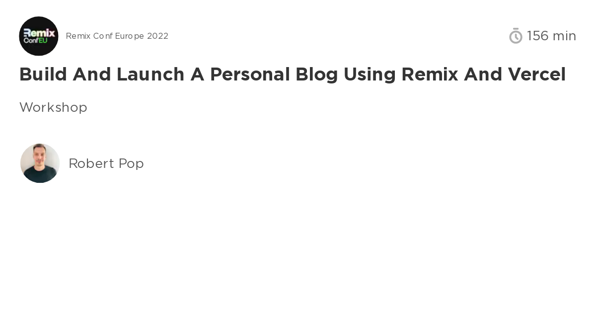 Build and Launch a personal blog using Remix and Vercel
