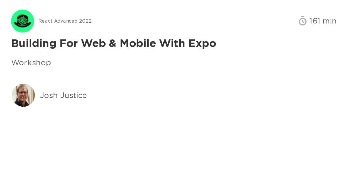 Building for Web & Mobile with Expo