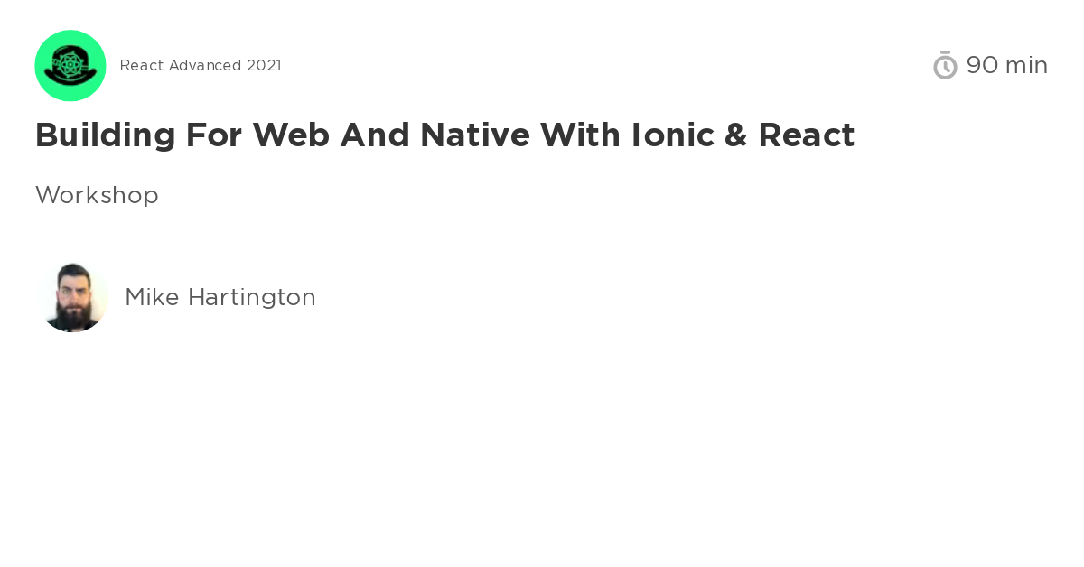 Building for Web and Native with Ionic & React