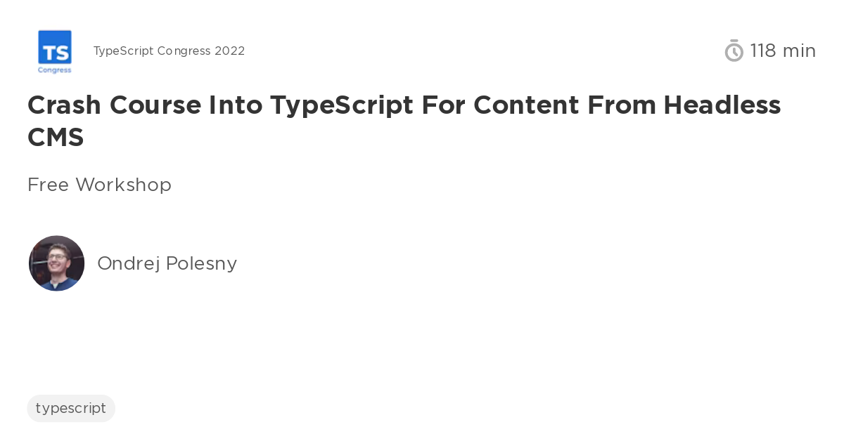 Crash Course into TypeScript for content from headless CMS