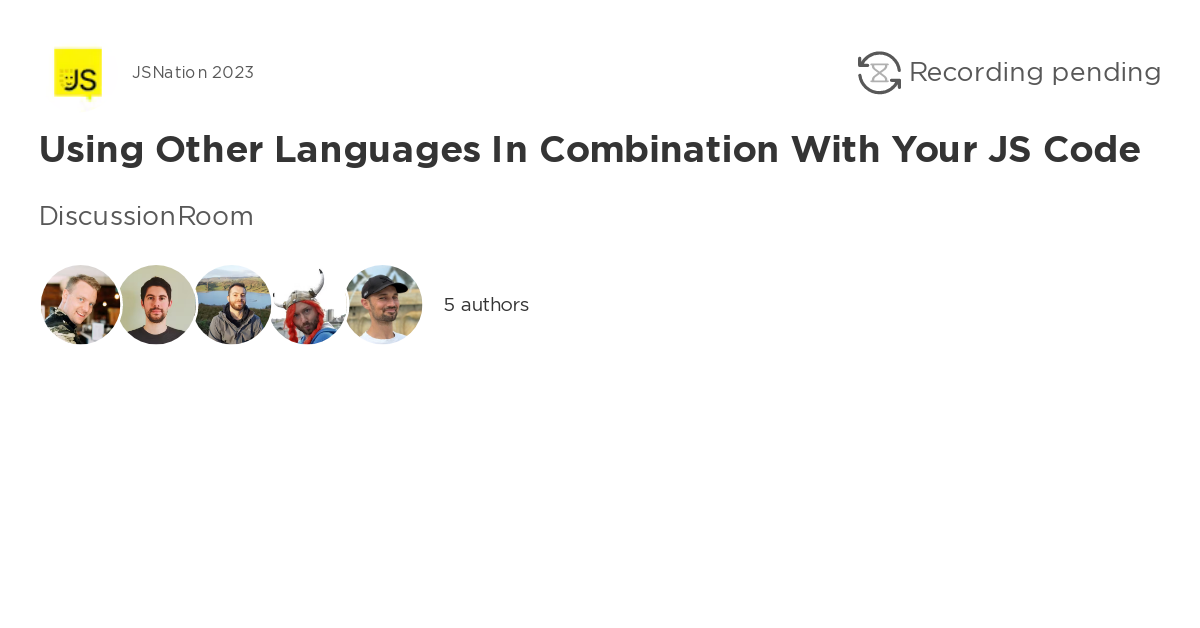 Using Other Languages in Combination With Your JS Code